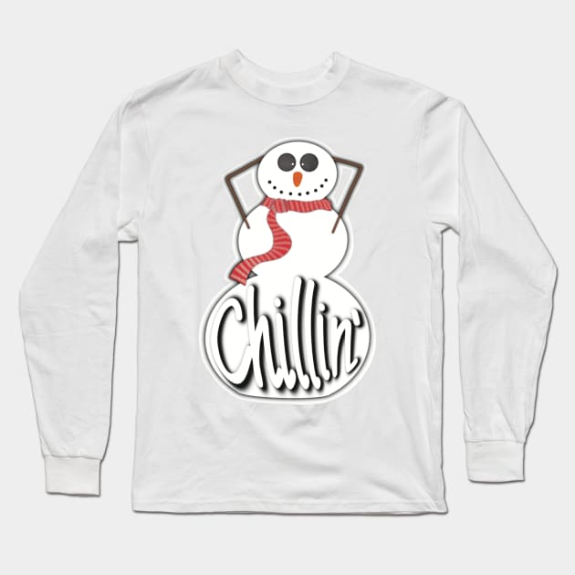 Frosty Chillin' - Fun and fresh digitally illustrated graphic design - Hand-drawn art perfect for stickers and mugs, legging, notebooks, t-shirts, greeting cards, socks, hoodies, pillows and more Long Sleeve T-Shirt by cherdoodles